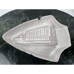 Vintage Frankoma JC War Memorial Building Tulsa Ceramic Ashtray Arrowhead Rare